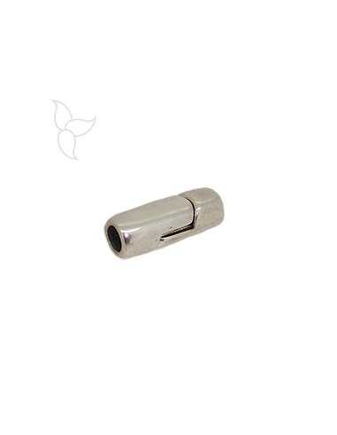 Long cylinder clasp round leather 5mm