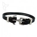 Anchor clasp round leather