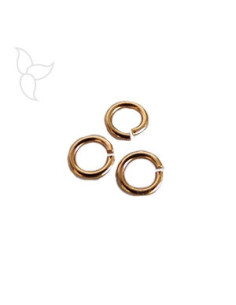Anneau rond 6mm petite section or rose par 100 pièces -