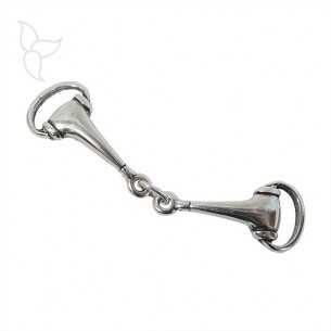 Double spacer horse bit silvered 63 mm
