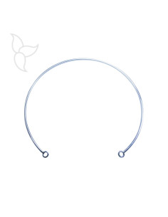 Half opened bracelet with hanging rings silver