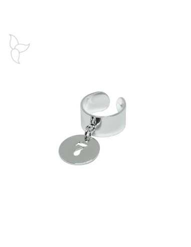 Pendentif médaille ajourée chiffre plaqué argent 20 mm