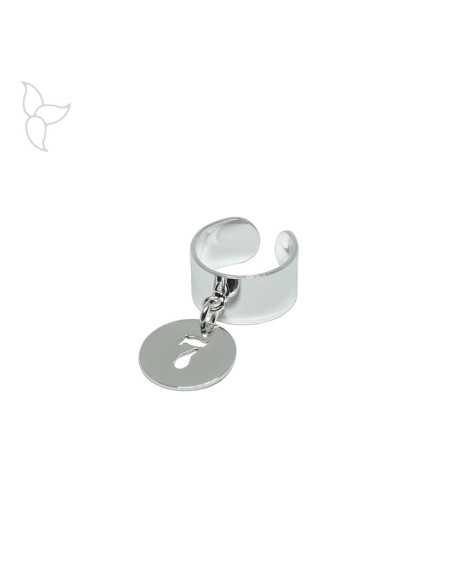 Pendentif médaille ajourée chiffre plaqué argent 20 mm