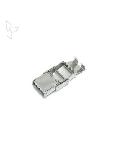 Fermoir clip acier cuir 10 mm