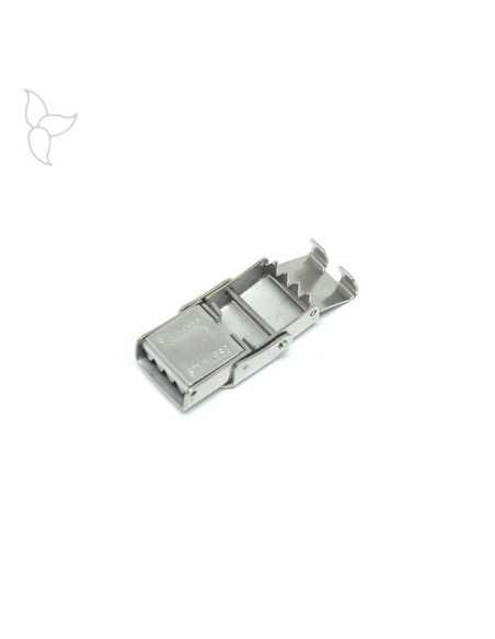 Fermoir clip acier cuir 10 mm