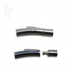 Cierre pulsera acero forma tubo Clip cuero redondo 5 mm