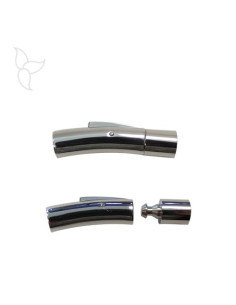 Steel clip-on clasp for round leather 5 mm