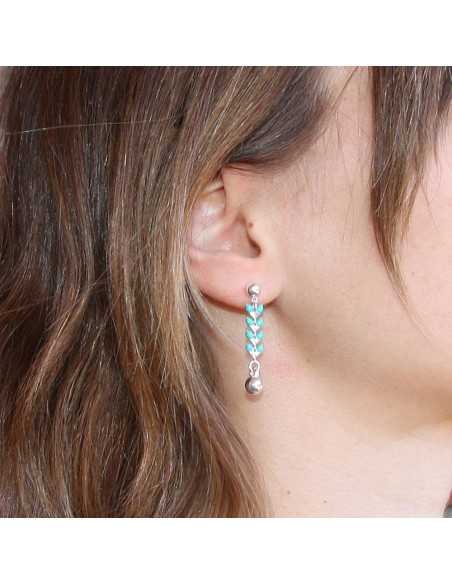 Clou d'oreille tige + boule avec anneau.