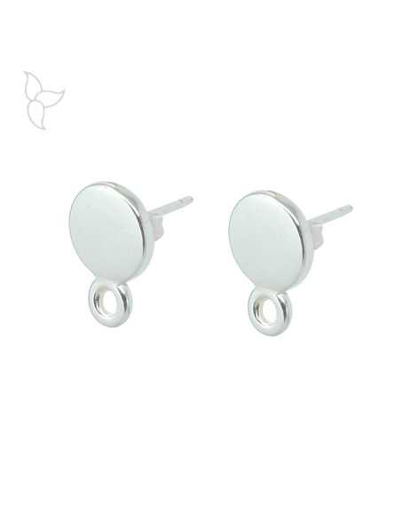 Boucle d'oreille ronde avec anneau plaquée argent