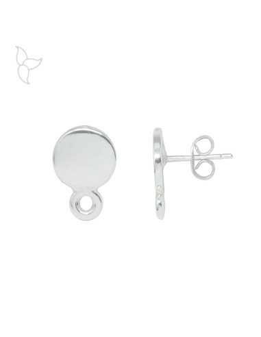 Boucle d'oreille ronde avec anneau plaquée argent