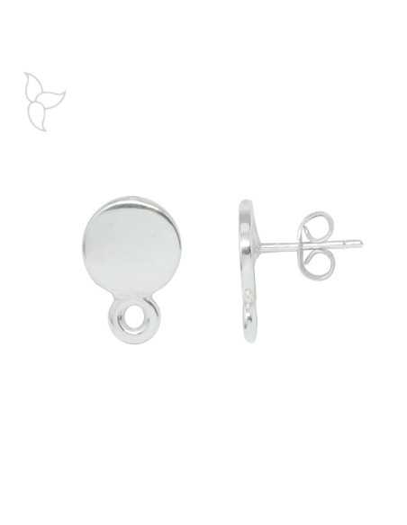 Boucle d'oreille ronde avec anneau plaquée argent