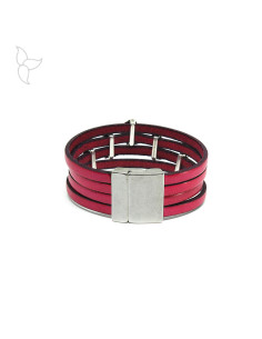 fermoir magnetique rectangulaire incurvé pour cuir plat 20 mm par 5 pièces -