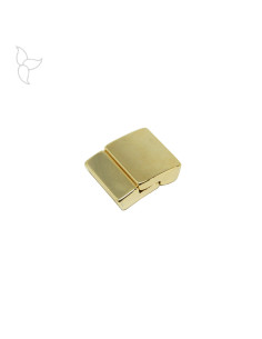 Rectangular old gold color clasp flat leather 15 mm