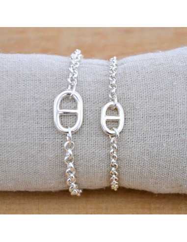 Bracelet maille marine sur chaîne