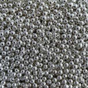Perles rondes et pleines plaquées argent 10 microns par 100 pièces