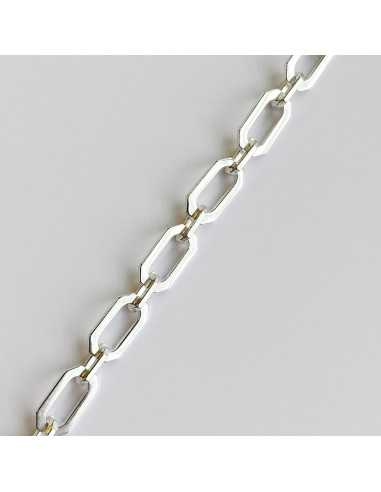 Chaine maille ovale biseauté 16.5mm x 9mm plaqué argent10 microns