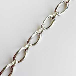 Chain oval mesh 2mm x 15mm silver plated 10 microns