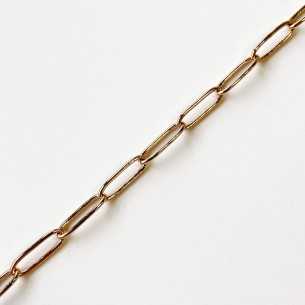 Rounded rectangular thin link chain