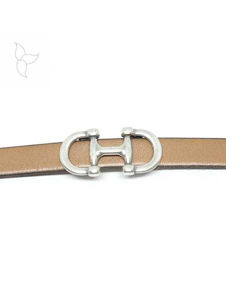 Passant double mors pour cuir plat 10mm.