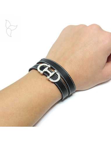 Passant double mors pour cuir plat 10mm.