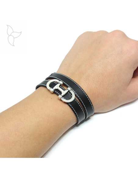 Passant double mors pour cuir plat 10mm.