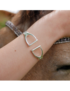 Jonc ouvert étriers en toi et moi plaqué argent 2