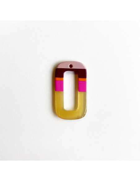 Pendentif corne mini cercle multicolore