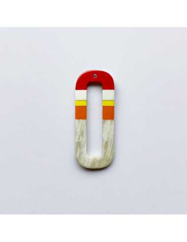 Pendentif corne mini cercle multicolore