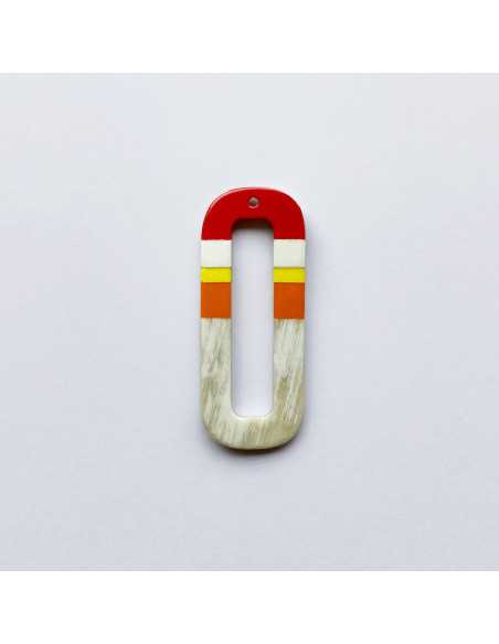 Pendentif corne mini cercle multicolore