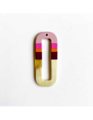 Pendentif corne mini cercle multicolore