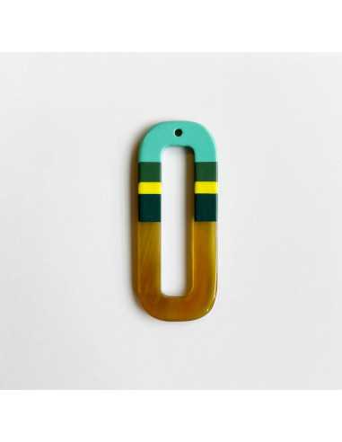 Pendentif corne mini cercle multicolore