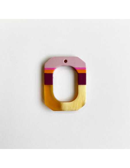 Pendentif corne mini cercle multicolore