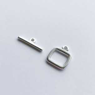 Toggle clasp bar in square 15 x 15 mm silver plated 10 microns/ 6 pcs