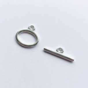 Toggle clasp bar in oval 20 x 15 mm silver plated 10 microns/ 6 pcs
