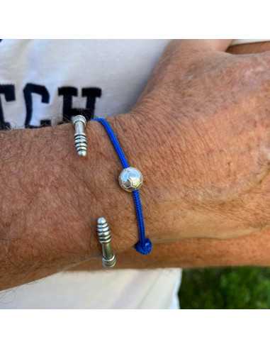 Perle 10 mm ballon de football plaqué argent 10 microns vendu par 10