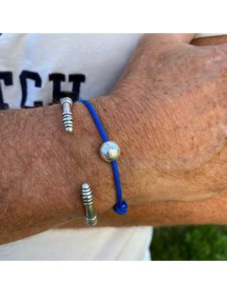 Perle 10 mm ballon de football plaqué argent 10 microns vendu par 10