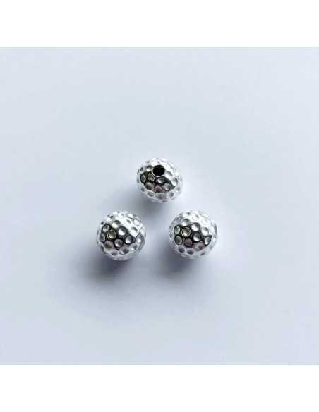 Perle 10 mm balle de golf plaquée argent 10 microns vendu par 10