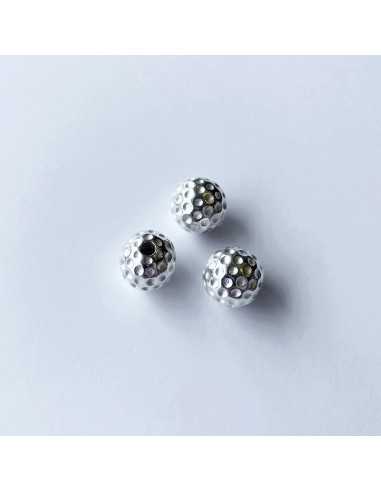 Perle 10 mm balle de golf plaquée argent 10 microns vendu par 10