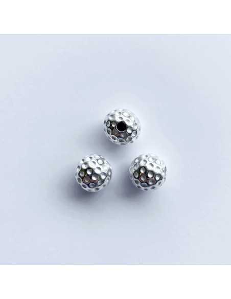 Perle 10 mm balle de golf plaquée argent 10 microns vendu par 10
