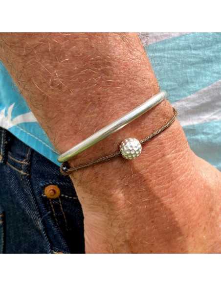 Perle 10 mm balle de golf plaquée argent 10 microns vendu par 10