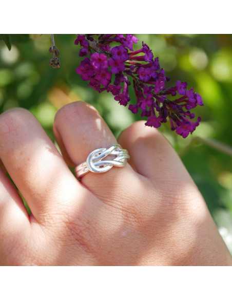 Bague Hezé H plaqué argent 10 microns