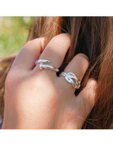 Bague Hezé H plaqué argent 10 microns