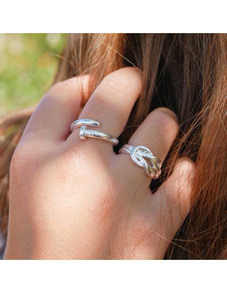 Bague Hezé H plaqué argent 10 microns