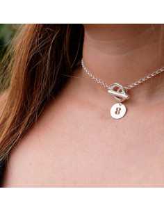 Collier toggle pastille chiffre 2