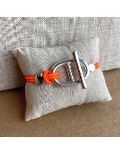 Bracelet cuir maille marine 2