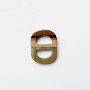 Mini multicolored circle horn pendant