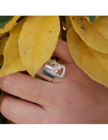 Pendentif breloque cœur billes plaqué argent 10 microns / 10 pièces