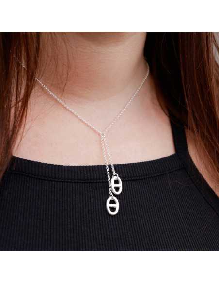 Collier balancier mailles marines