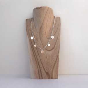 Necklace "Sun" round pastilles and simple chain