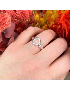 Bague "Astre" deux cercles plaqué argent 10 microns, vendu par 2 2